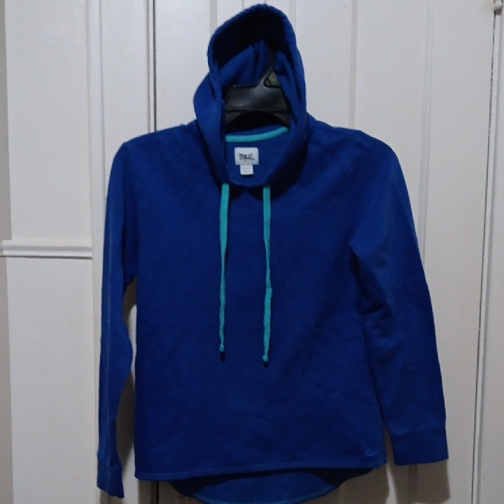 Everlast Blue Hoodie with Green Drawstrings Med 8-10 Women's NWOT